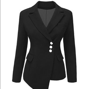 Navy asymmetrical blazer